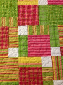 Quilting on the Disappearing 9 patch.